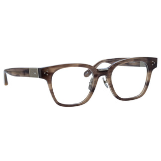 Linda Farrow Sanchez Optical D-Frame in Gray Horn (Asian Fit) AC 52