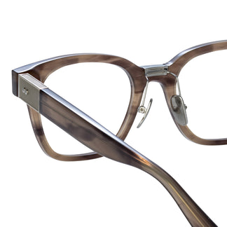 Linda Farrow Sanchez Optical D-Frame in Gray Horn (Asian Fit) AC 52