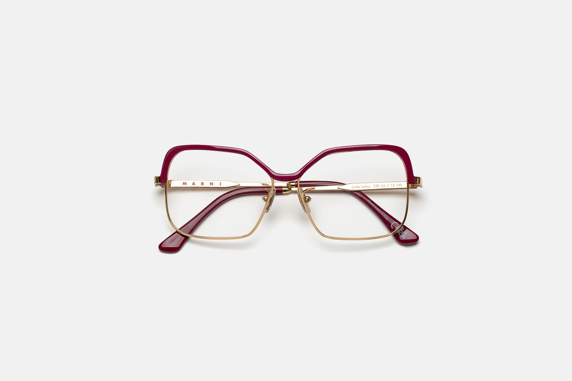 Marni Unila Valley Optical Burgundy Gold E8S 56