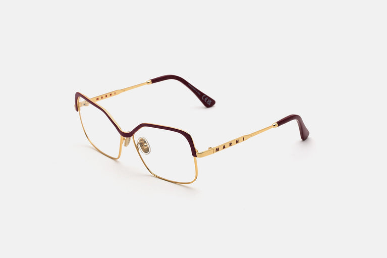 Marni Unila Valley Optical Burgundy Gold E8S 56