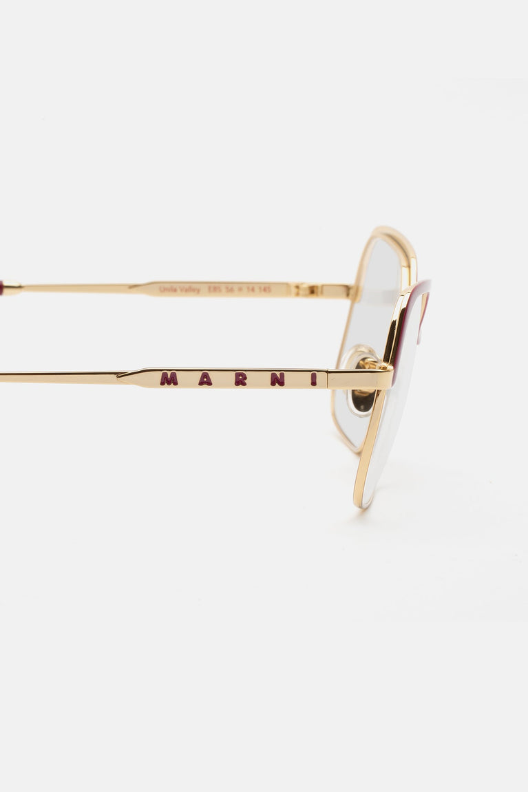Marni Unila Valley Optical Burgundy Gold E8S 56