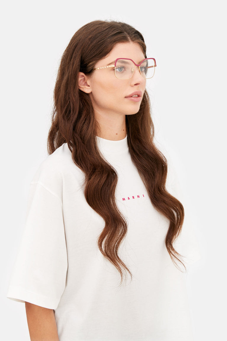 Marni Unila Valley Optical Burgundy Gold E8S 56