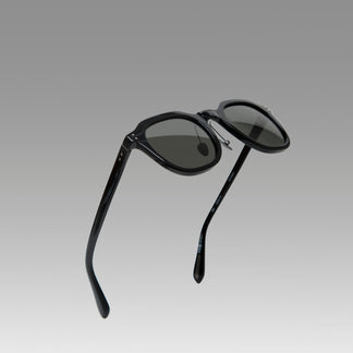 Linda Farrow Fletcher Angular Sunglasses in Black and Gray C1 49