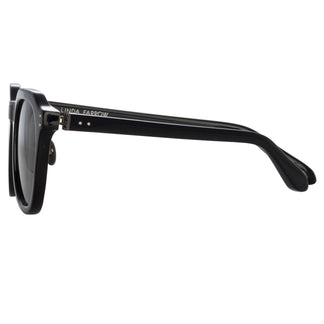 Linda Farrow Fletcher Angular Sunglasses in Black and Gray C1 49