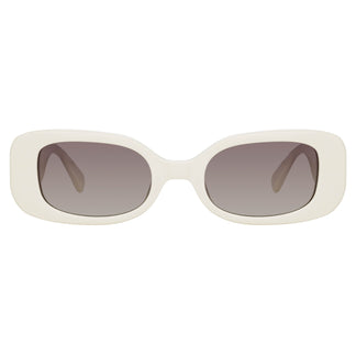 Linda Farrow Lola Rectangular Sunglasses in White C3 52