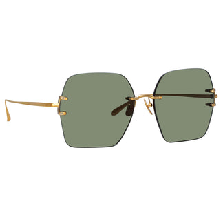 Linda Farrow Carina Oversized Sunglasses in Yellow Gold C2 64