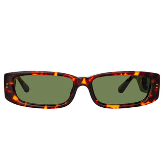 Linda Farrow Talita Rectangular Sunglasses in Tortoiseshell C2 59