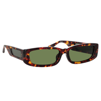 Linda Farrow Talita Rectangular Sunglasses in Tortoiseshell C2 59