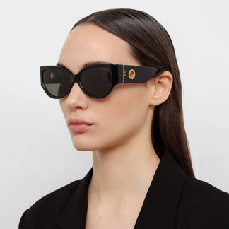 Linda Farrow Connie Cat Eye Sunglasses in Black C1 57