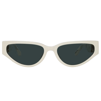 Linda Farrow Tomie Cat Eye Sunglasses in White C2 57