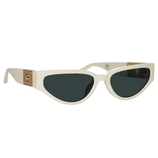 Linda Farrow Tomie Cat Eye Sunglasses in White C2 57