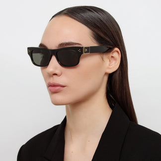 Linda Farrow Falck Rectangular Sunglasses in Black C1 51