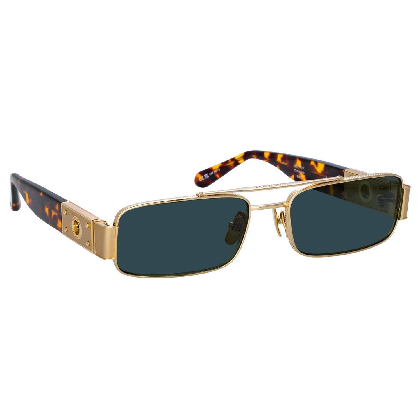 Linda Farrow Joey Rectangular Sunglasses in Tortoiseshell C2 61