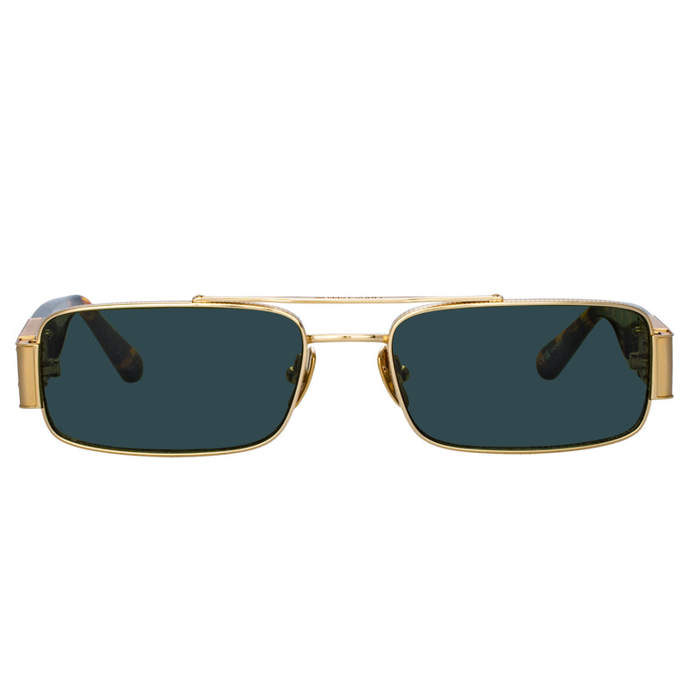 Linda Farrow Joey Rectangular Sunglasses in Tortoiseshell C2 61