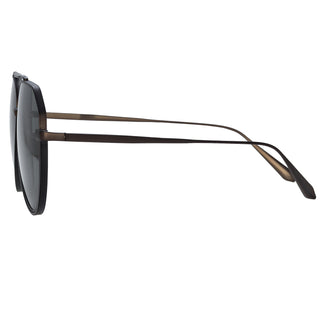Linda Farrow Men's Bayer Aviator Sunglasses in Nickel C3 61