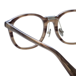 Linda Farrow Powell Optical D-Frame in Gray Horn C3 51