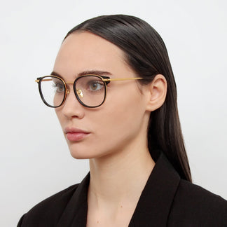Linda Farrow Bower Optical D-Frame in Black C1 53