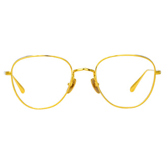 Linda Farrow Hardy Oval Optical Frame in Yellow Gold C4 54