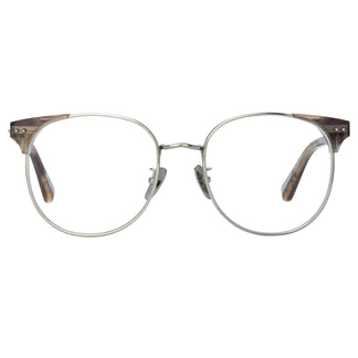 Linda Farrow Spence Oval Optical Frame in Gray Horn C3 53