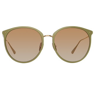 Linda Farrow Kings Oversized Sunglasses in Sage