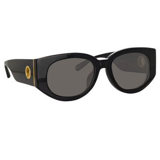 Linda Farrow The Debbie | D-Frame Sunglasses in Black (C1) C1 54