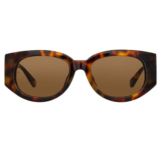 Linda Farrow The Debbie | D-Frame Sunglasses in Tortoiseshell (C2) C2 54