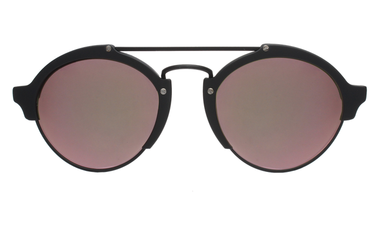 Illesteva Milan II Matte Black-Rose Mirror 54