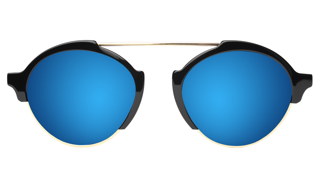 Illesteva Milan III Black-Blue Mirror 53/24/140