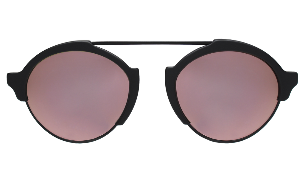 Illesteva Milan III Matte Black-Rose Mirror 53/24/140