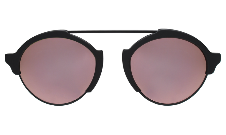 Illesteva Milan III Matte Black-Rose Mirror 53/24/140