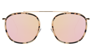 Illesteva Mykonos Ace White Tortoise-Gold-Bright Rose Flat Mirror 52