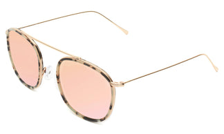 Illesteva Mykonos Ace White Tortoise-Gold-Bright Rose Flat Mirror 52