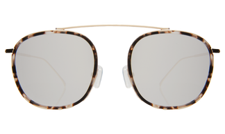 Illesteva Mykonos Ace White Tortoise-Gold-Silver Flat Mirror 52