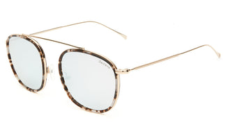 Illesteva Mykonos Ace White Tortoise-Gold-Silver Flat Mirror 52