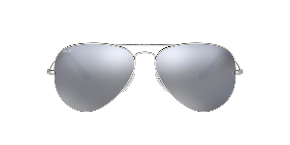 Ray-Ban RB3025 AVIATOR LARGE METAL - 019/W3 - Matte Silver - 58 mm
