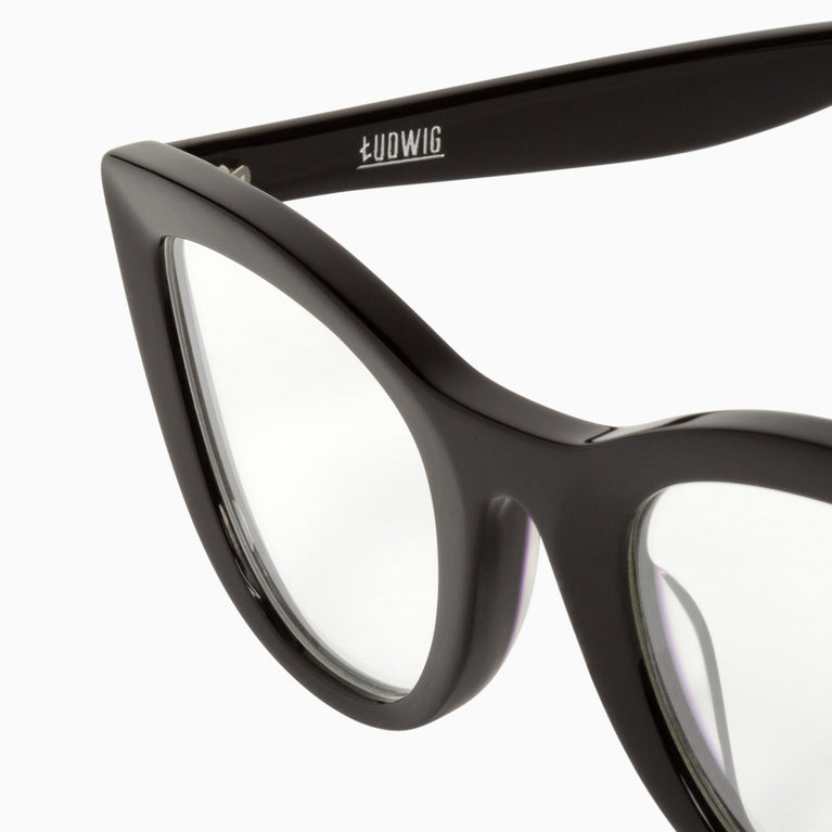 Valley Eyewear Ludwig Gloss Black Clear 49