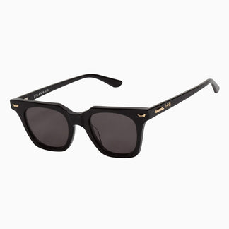Valley Eyewear Dylan Kain Gloss Black w. 24k. Gold Metal Trim Black Lens 48