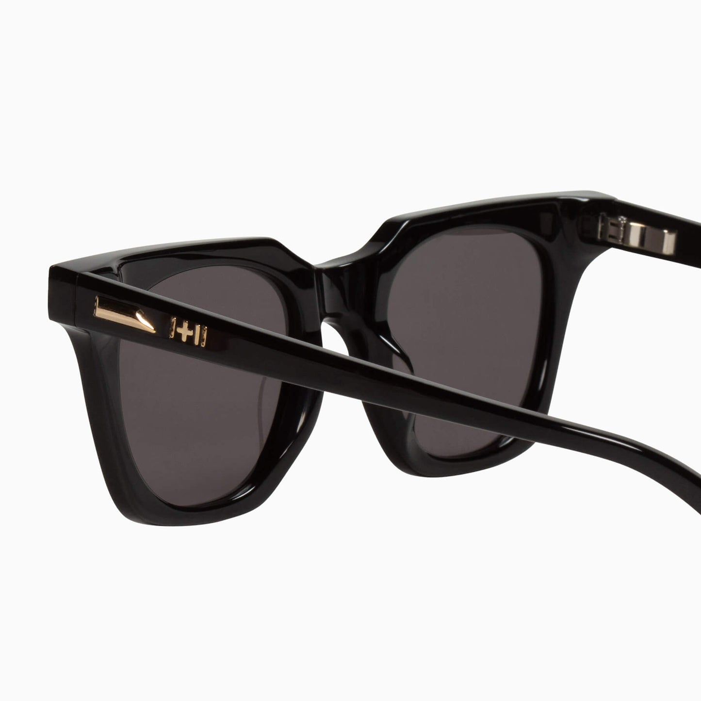 Valley Eyewear Dylan Kain Gloss Black w. 24k. Gold Metal Trim Black Lens 48