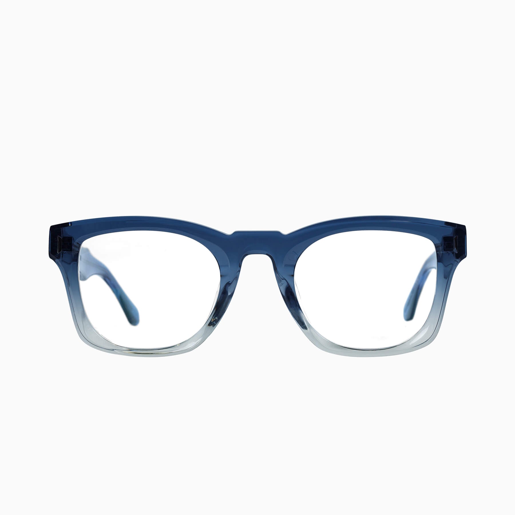 Valley Eyewear Solomon Transparent Blue Fade to Crystal w. Silver Metal Trim Clear 49