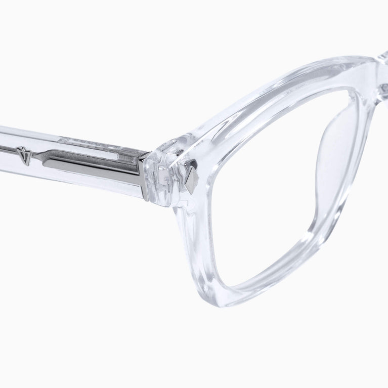 Valley Eyewear Hutch Crystal w. Silver Metal Trim Clear 48