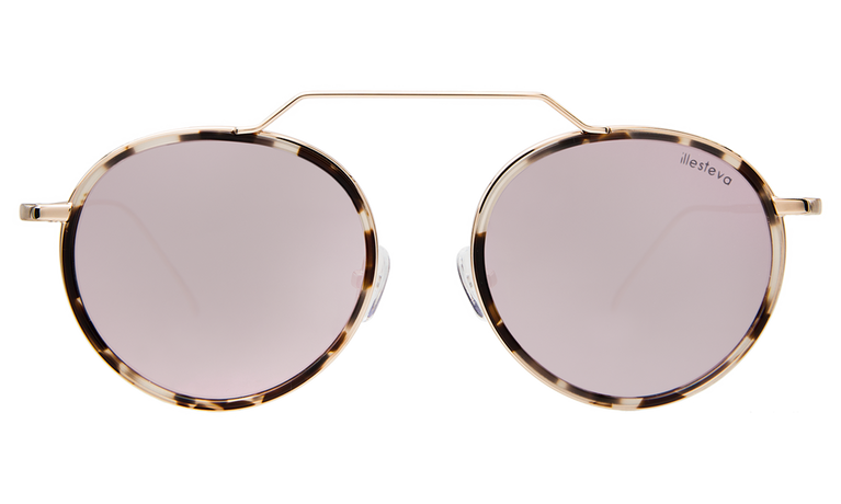 Illesteva Wynwood Ace White Tortoise-Gold-Bright Rose Flat Mirror 51