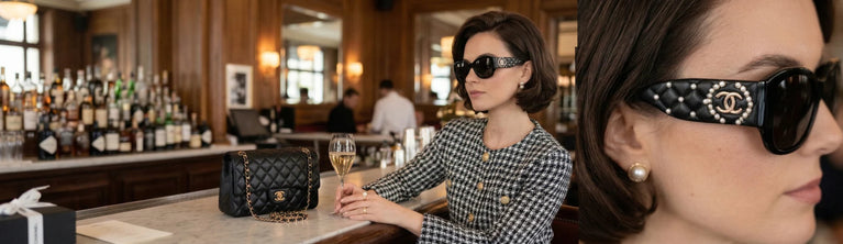 Gafas Chanel con Perlas y Acolchado
