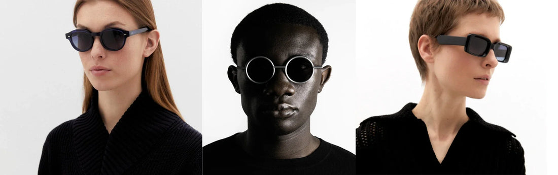 Tres personas con gafas de sol Kaleos y camisas negras