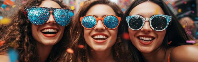 Gafas para Nochevieja 2025: Lentes Tintadas y Monturas con Brillo