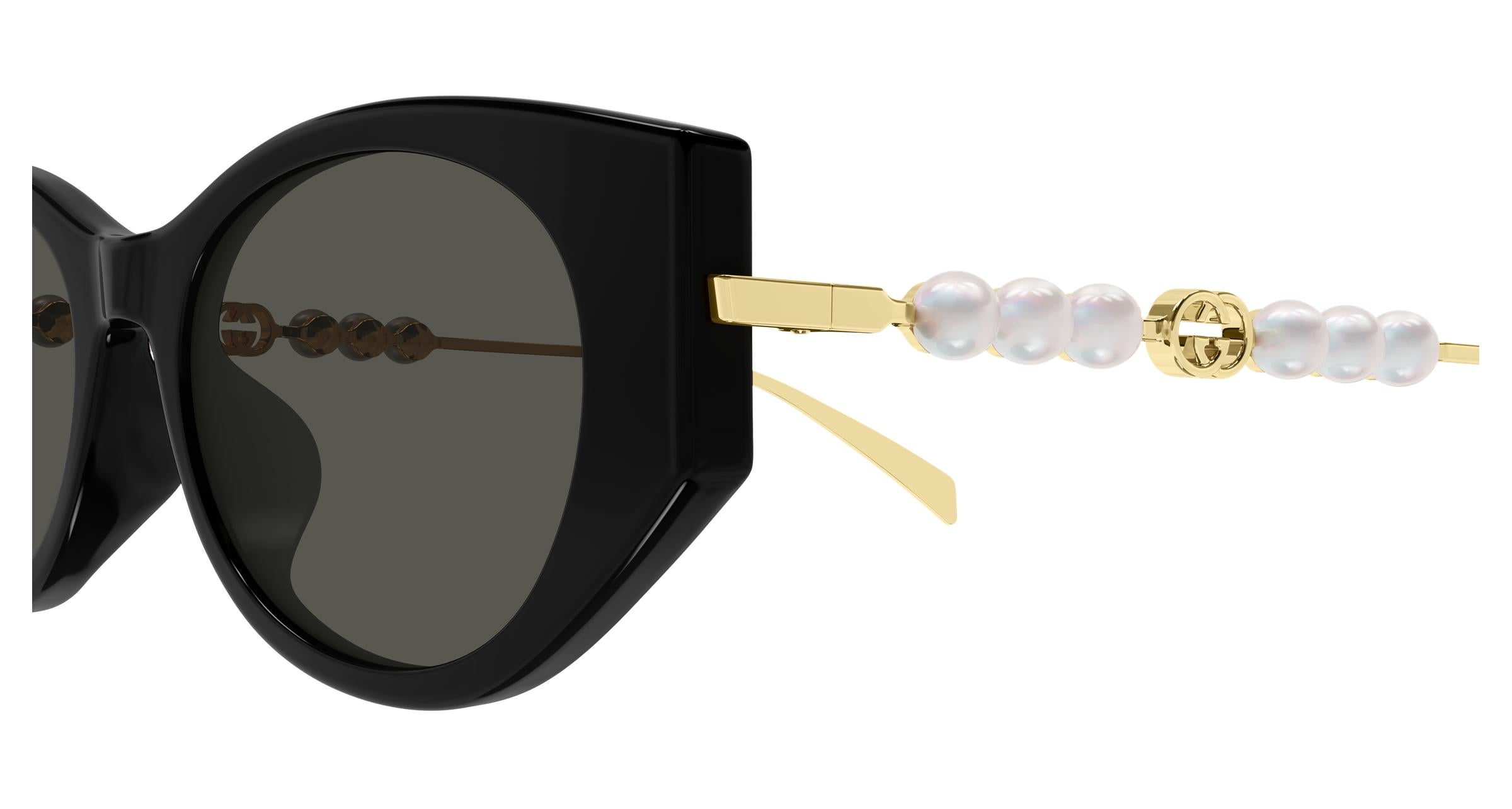GUCCI オーバルフレーム サングラス パール ブラック GG1970SA Gucci GG1970SA 001 54 | Bassol Optic United States