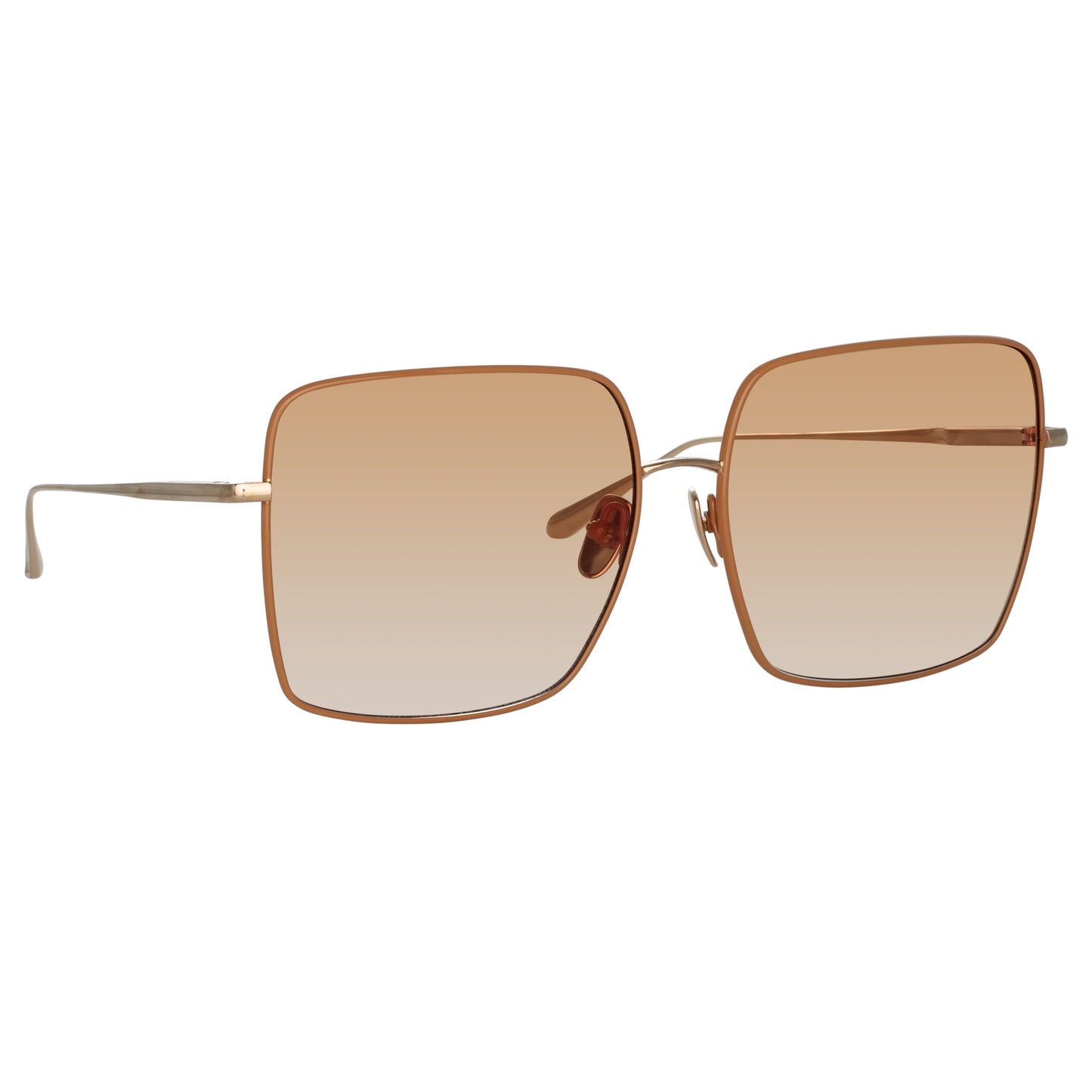 Linda Farrow Hina Square Sunglasses in Tobacco C2 66