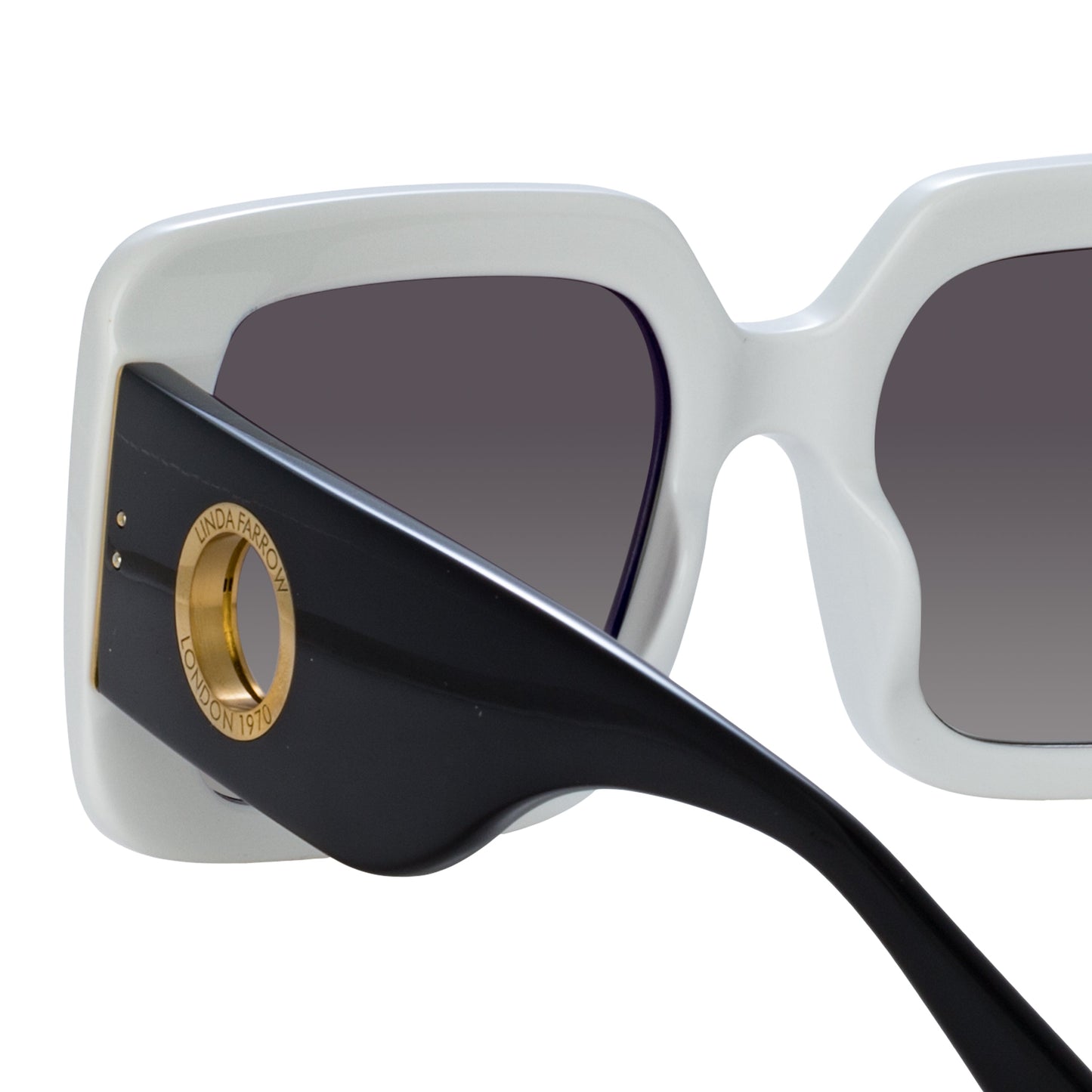 Linda Farrow Shelly Oversize Sunglasses in White C5 57