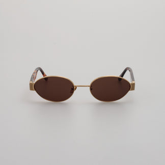 Linda Farrow Sadie Sunglasses in Light Gold C3 53