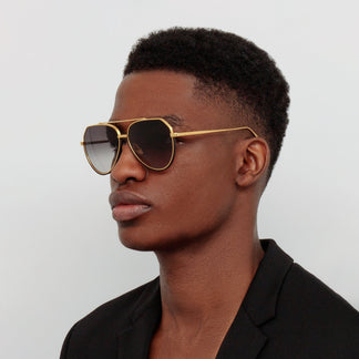 Linda Farrow Men's Bayer Sunglasses in Yellow Gold C1 61
