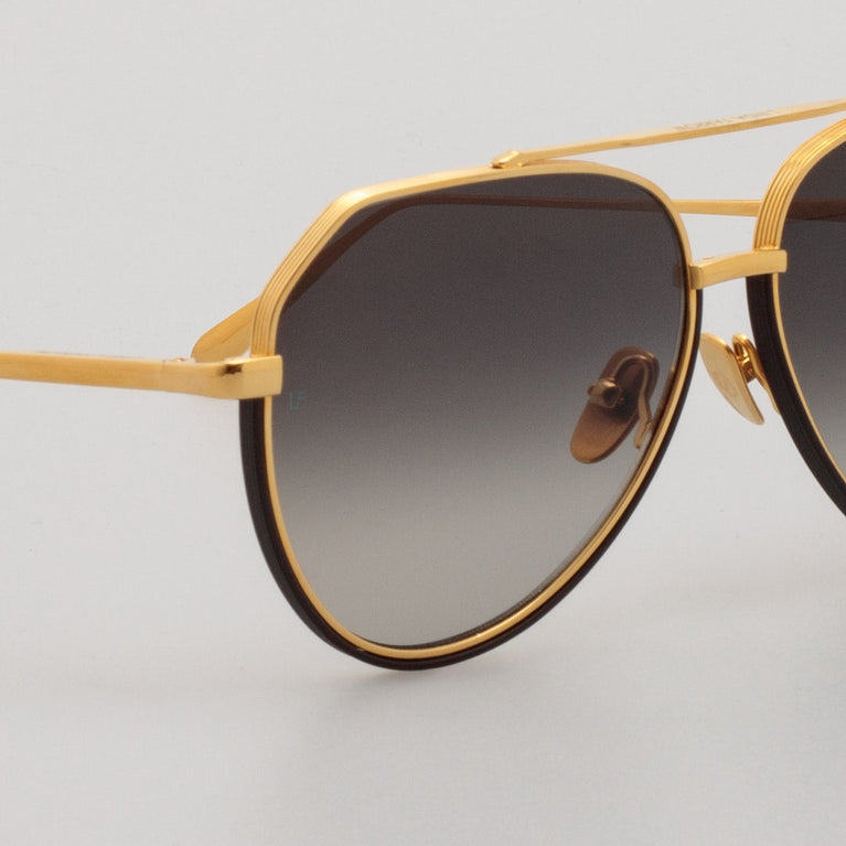 Linda Farrow Men's Bayer Sunglasses in Yellow Gold C1 61